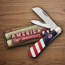 Rough Ryder Half Hawk 250 USA Annv Pocket Knife Stainless Steel Blade Red/Blue/White Synthetic/Pearl Handle