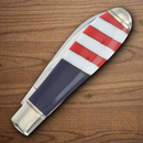 Rough Ryder Teardrop 250 USA Annv Folding Knife Stainless Steel Blade Red/Blue/White Synthetic/Pearl Handle