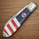 Rough Ryder Teardrop 250 USA Annv Folding Knife Stainless Steel Blade Red/Blue/White Synthetic/Pearl Handle