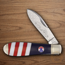 Rough Ryder Teardrop 250 USA Annv Folding Knife Stainless Steel Blade Red/Blue/White Synthetic/Pearl Handle