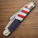 Rough Ryder Texas Stockman 250 USA Annv Pocket Knife Stainless Steel Blade Red/Blue/White Synthetic/Pearl Handle