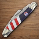 Rough Ryder Texas Stockman 250 USA Annv Pocket Knife Stainless Steel Blade Red/Blue/White Synthetic/Pearl Handle