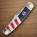 Rough Ryder Large Moose 250 USA Annv Pocket Knife Stainless Steel Blade Red/Blue/White Synthetic/Pearl Handle
