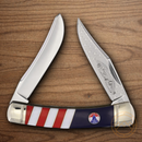 Rough Ryder Large Moose 250 USA Annv Pocket Knife Stainless Steel Blade Red/Blue/White Synthetic/Pearl Handle