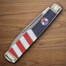 Rough Ryder Gunstock 250 USA Annv Pocket Knife Stainless Steel Blade Red/Blue/White Synthetic/Pearl Handle