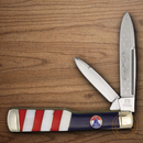 Rough Ryder Gunstock 250 USA Annv Pocket Knife Stainless Steel Blade Red/Blue/White Synthetic/Pearl Handle