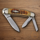 Rough Ryder Whittler Pocket Knife 440 Steel Blade Amber Bone Handle