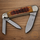 Rough Ryder Whittler Pocket Knife 440 Steel Blade Amber Bone Handle