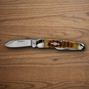 Rough Ryder Whittler Pocket Knife 440 Steel Blade Amber Bone Handle
