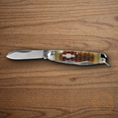 Rough Ryder Camp Pocket Knife 440 Steel Blade Amber Bone Handle