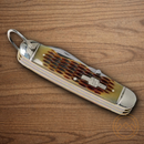 Rough Ryder Camp Pocket Knife 440 Steel Blade Amber Bone Handle