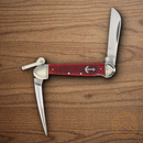 Rough Ryder Pocket Knife 440 Steel Blades Red Bone Handle