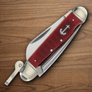 Rough Ryder Pocket Knife 440 Steel Blades Red Bone Handle
