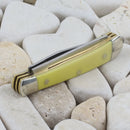 Rough Ryder Tiny Trapper Pocket Knife Stainless Steel Blade Yellow Synthetic Handle