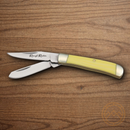 Rough Ryder Tiny Trapper Pocket Knife Stainless Steel Blade Yellow Synthetic Handle