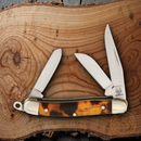 Rough Ryder Tiny Stockman Pocket Knife 440 Steel Clip / Spey And Sheepsfoot Blades Imitation Tortoise Shell Handle 812