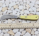 Rough Ryder Hawkbill Folding Knife 440 Steel Blade Yellow Synthetic Handle
