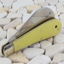 Rough Ryder Hawkbill Folding Knife 440 Steel Blade Yellow Synthetic Handle