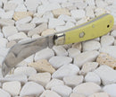 Rough Ryder Hawkbill Folding Knife 440 Steel Blade Yellow Synthetic Handle