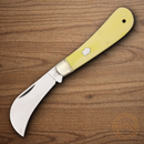 Rough Ryder Hawkbill Folding Knife 440 Steel Blade Yellow Synthetic Handle