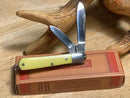 Rough Ryder Mini Jack Pocket Knife 440 Steel Blades Yellow Synthetic Handle