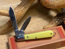 Rough Ryder Mini Jack Pocket Knife 440 Steel Blades Yellow Synthetic Handle