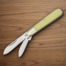 Rough Ryder Mini Jack Pocket Knife 440 Steel Blades Yellow Synthetic Handle