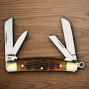 Rough Ryder Miniature Congress Pocket Knife Stainless Steel Blades Amber Bone Handle