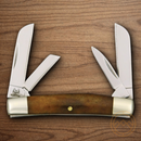 Rough Ryder Miniature Congress Pocket Knife Stainless Steel Blades Tobbaco Bone Handle