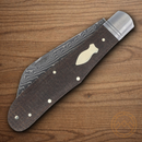 Rough Ryder Reserve Grandaddy Folding Knife Damascus Steel Blade Brown Micarta Handle