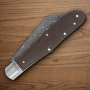 Rough Ryder Reserve Grandaddy Folding Knife Damascus Steel Blade Brown Micarta Handle