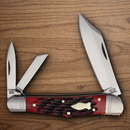 Rough Ryder Reserve Splitback Whittler Pocket Knife D2 Tool Steel Blades Red Bone Handle
