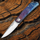 Real Steel Luna Folding Knife 2.76″N690/ TC4 Steel Blade Blue Titanium Handle