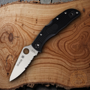 Spyderco Endela Folding Knife 3.5" Part Serrated VG-10 Steel Blade FRN Handle
