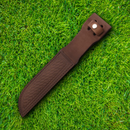 Dark Brown Basket-Weave Leather Sheath For Fixed-Knife Blade Of Up To 7.5 Inches