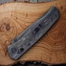 SRM Knives 255L-FB2 Folding Knife 3.25" 140Cr Steel Blade Carbon Fiber Handle