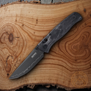 SRM Knives 255L-FB2 Folding Knife 3.25" 140Cr Steel Blade Carbon Fiber Handle