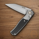 SRM Knives Medal Folding Knife 3.25" 14C28N Steel Blade Aluminum/Wood Handle