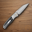 SRM Knives Medal Folding Knife 3.25" 14C28N Steel Blade Aluminum/Wood Handle