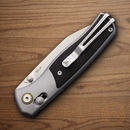 SRM Knives Medal Folding Knife 3.25" 14C28N Steel Blade Aluminum/Wood Handle