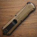 Smith & Wesson Out The Front Folding Knife 3.5" Stainless Steel Blade Tan Alumium Handle