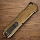 Smith & Wesson Out The Front Folding Knife 3.25" AUS-8 Steel Blade Tan Aluminum Handle