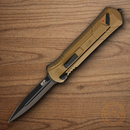 Smith & Wesson Out The Front Folding Knife 3.25" AUS-8 Steel Blade Tan Aluminum Handle