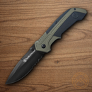 Smith & Wesson Folding Knife 3.25" Stainless Steel Blade Black/Green Aluminum Handle