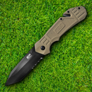 Smith & Wesson M&P Folding Knife 3.25" Stainless Steel Blade Tan Aluminum Handle
