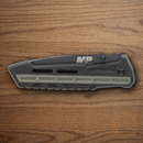 Smith & Wesson M&P Folding Knife 3.5" Stainless Steel Blade Black/Green Rubber/Nylon Handle