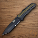 Smith & Wesson M&P Folding Knife 3.5" Stainless Steel Blade Black/Green Rubber/Nylon Handle