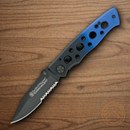 Smith & Wesson ExtremeOps Folding Knife Teflon Steel Blade Blue/Black Aluminum Handle
