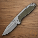 Smith & Wesson Freighter Folding Knife 3.5" 8Cr13MoV Steel Blade Green Stainless/G10 Handle