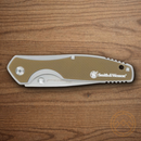 Smith & Wesson Cleft Folding Knife 3.5" Stainless Steel Blade Tan G10/Stainless Handle
